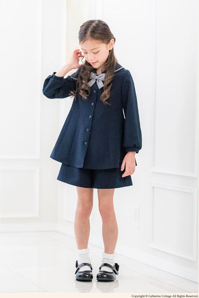 セーラーカラーxラインワンピース キュロットパンツスーツ 子供服 卒園式 110 1 130 Cm ネイビー 紺 Tak Ma226の通販はau Pay マーケット キャサリンコテージ Au Pay マーケット店