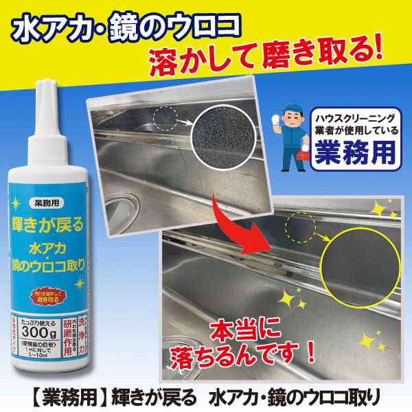 業務用 輝きが戻る 水アカ・鏡のウロコ取り 業務用洗剤 シンク IH天板 蛇口 ステンレス 磨き取る クリームタイプ キッチン お掃除 ピカピ｜au  PAY マーケット