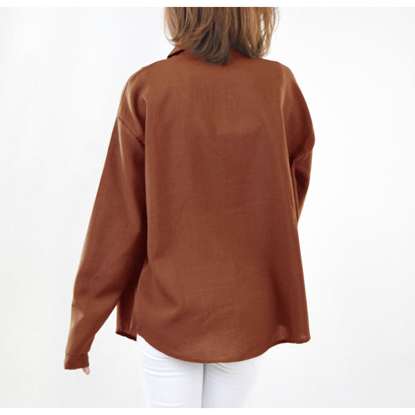 シャツ 長袖 ボタンシャツ Bigシャツ レディース トップス ワイドサイズ Bigサイズ ロング丈 ワイドシャツ 新作 El0787 の通販はau Pay マーケット ポンクロ