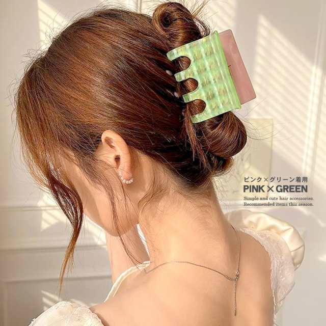 シンプル バンスクリップ ヘアクリップ アセテート ヘアアクセサリー