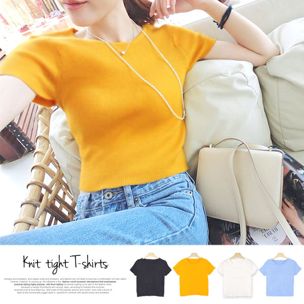 ニット Tシャツ トップス レディース 半袖 タイト リブ ニット リブニット ニットtシャツ ぴちニット Cnu0001 の通販はau Pay マーケット ポンクロ