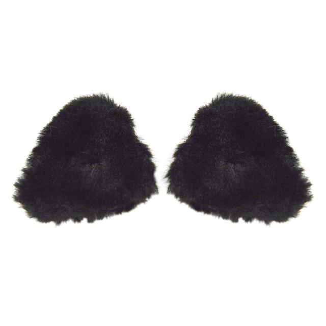 ねこ耳 ファー ボア ヘアクリップ 2個セット 猫耳 ミニクリップ 三角 