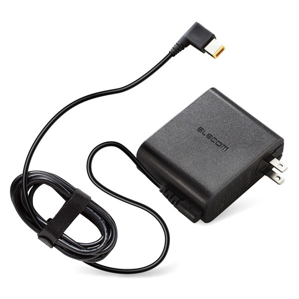 【2/23ポイントUP】ELECOM ACDC-2065LEBK ノートPC用ACアダプター 角型コネクタ 20V Lenovo メーカー直送の通販は