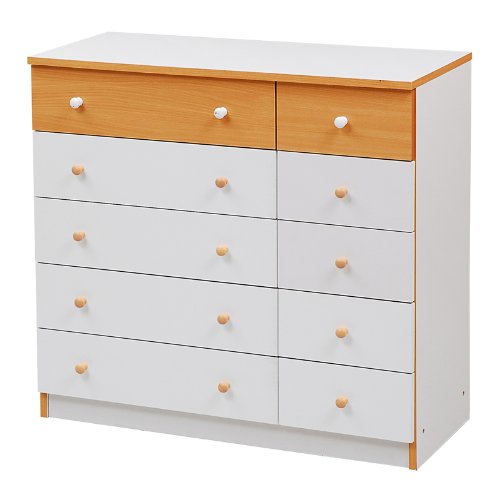 JKプラン FR-013-WHNA カジュアルチェスト 5段ワイドチェスト ホワイト&ナチュラル メーカー直送の通販は