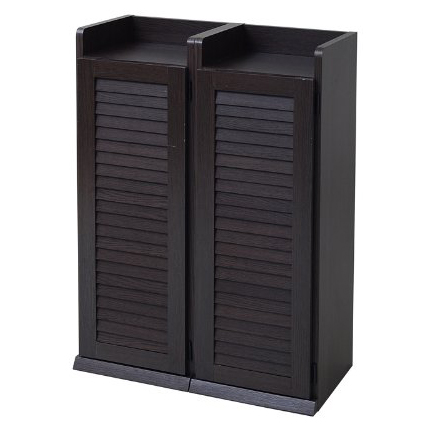 JKプラン SGT-0093-DB ルーバーシューズボックス 幅30 (2個組) ダークブラウン メーカー直送の通販は