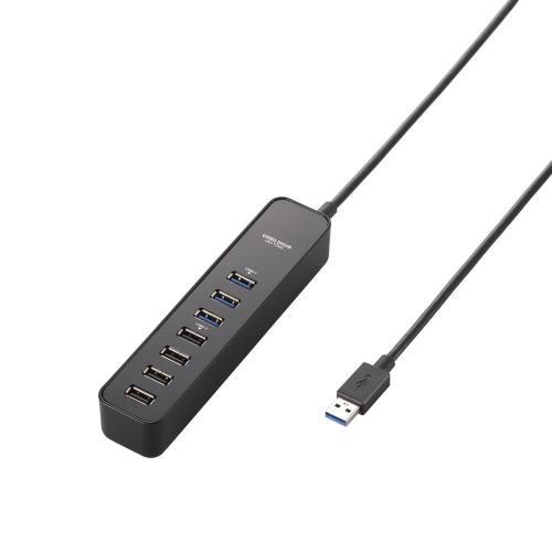 ELECOM U3H-T706SBK ブラック [マグネット付きUSB3.0ポート搭載7ポートUSBハブ] メーカー直送の通販は