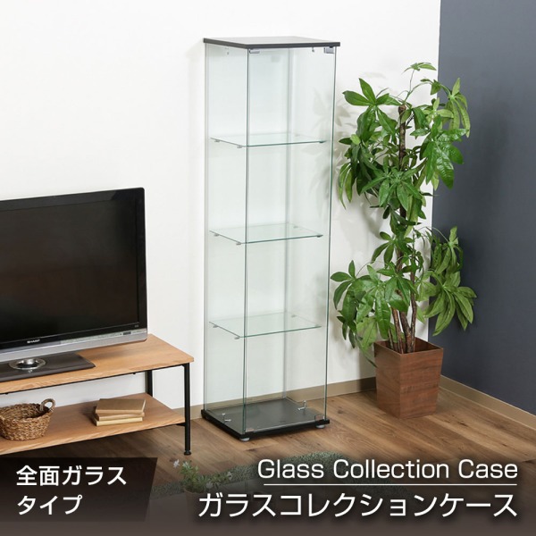 不二貿易 98880 ガラスコレクションケース(クリア)4段 TMG-G130 TMG