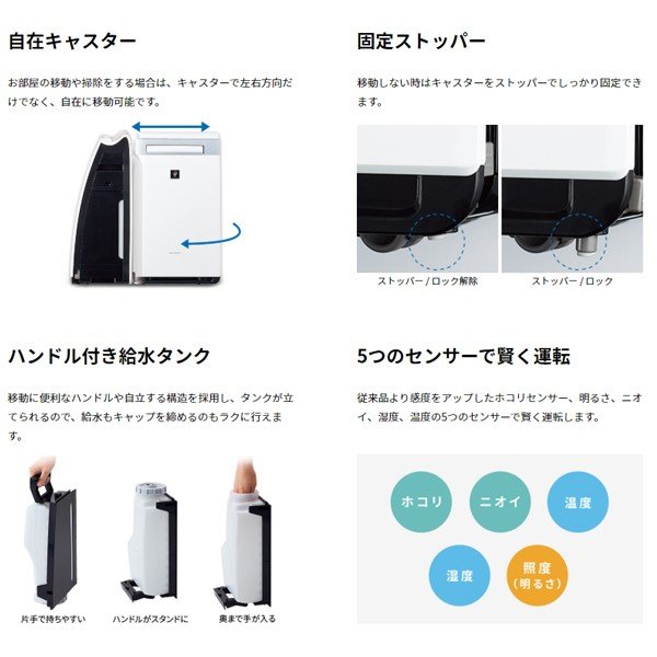Sharp Ki Jx75 加湿空気清浄機 空清34畳 加湿21畳まで ホワイト 空気清浄機 加湿器 フィルター自動掃除 シャープ あす着 の通販はau Pay マーケット Premoa Au Pay マーケット店