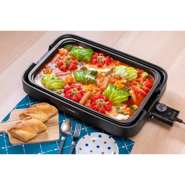 ホットプレート 象印 たこ焼き 大型 深型プレート ブラック やきやき