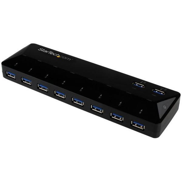 StarTech ST103008U2C ブラック [USB 3.0ハブ 10ポート 急速充電専用ポート搭載(2ポートx1.5A)]