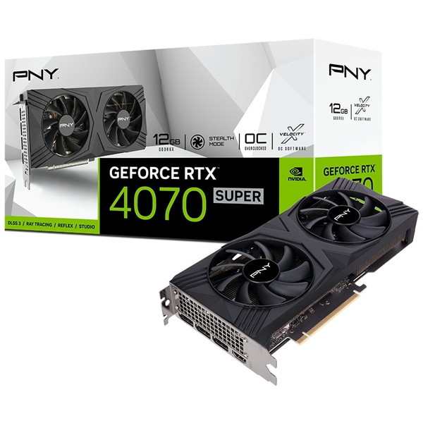 PNY VCG4070S12DFXPB1-O PNY GeFORCE RTX 4070 Super 12GB VERTO OC DUAL FAN  [グラフィックスカード] グラフィック