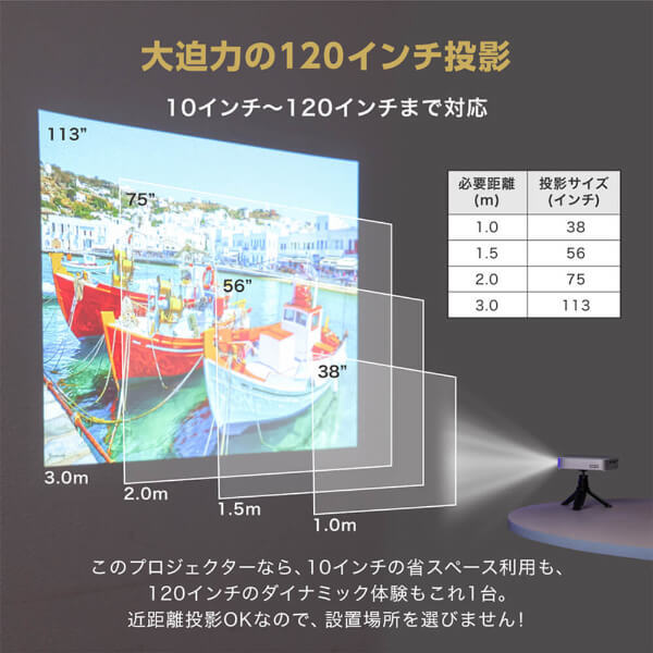 プロジェクター 家庭用 4K対応 ポータブル Wi-Fi2.4G/5G 8000ｍAh Youtube Netflix Hulu スマホ/PC/ゲーム機/DVD対応 Bluetooth5.2 Android11 自動台形補正 短距離投影 小型 コンパクト ミニ アウトドア キャンプ マクスゼン ブラック 黒 MP-D10HC