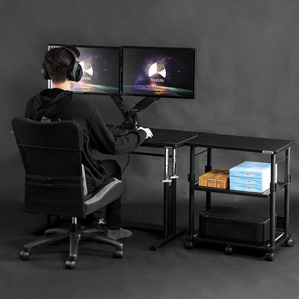 Bauhutte バウヒュッテ ラック BHS-600P-BK 昇降式プリンター台 ゲーミング家具 在宅 リモート メーカー直送 日時指定不可_9