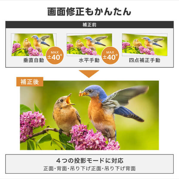 プロジェクター 家庭用 4K対応 ポータブル Wi-Fi2.4G/5G 8000ｍAh Youtube Netflix Hulu スマホ/PC/ゲーム機/DVD対応 Bluetooth5.2 Android11 自動台形補正 短距離投影 小型 コンパクト ミニ アウトドア キャンプ マクスゼン ブラック 黒 MP-D10HC