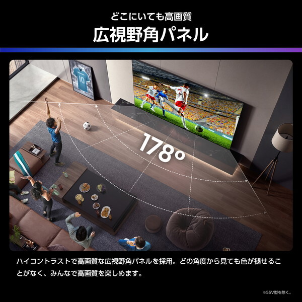 Hisense 75U7R [75V型 地上・BS・110度CSデジタル 4Kチューナー内蔵 4K対応 液晶テレビ]_10