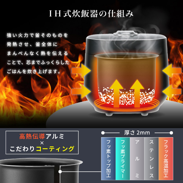 【期間限定ポイント5倍 4/27 10時まで】 炊飯器 4合 IH式 一人暮らし 二人暮らし 11種の炊飯メニュー 予約 保温 早炊き 無洗米 玄米 蒸し機能 煮込み機能 シンプル コンパクト ホワイト MIH-TX401 マクスゼン_11