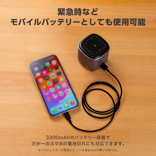 プロジェクター 家庭用 4K対応 ポータブル Wi-Fi2.4G/5G 3300mAh