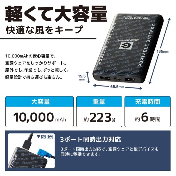 DCM空調ウェア 半袖セット ネイビー Sサイズ  VOLTCOOL D266210_14