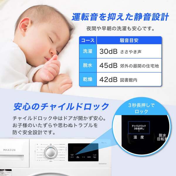 ドラム式洗濯乾燥機 洗濯10kg 乾燥5kg 左開き 幅60cm 静音 急速洗い チャイルドロック 予約タイマー 乾燥フィルターレス 部屋干し 温水洗浄 時短 ドラム式洗濯機 ガンメタリック 黒 MWD100WP01 マクスゼン