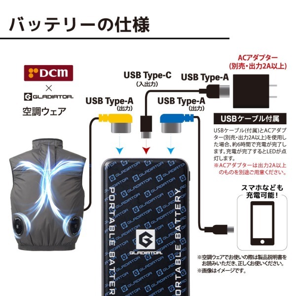 DCM空調ウェア 半袖セット グレー Mサイズ VOLTCOOL D266210_16