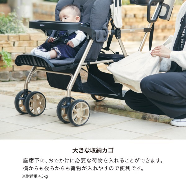 KATOJI ベビーカー 二人でゴー リミテッド ブルー&シルバー 41536 生後