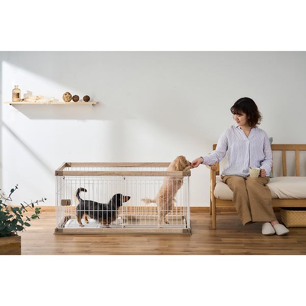 ウッディサークル PWSR-1260LV アイリスオーヤマ アイリス ライトナチュラル  ウォールナット 室内 犬 小型犬 中型犬_1