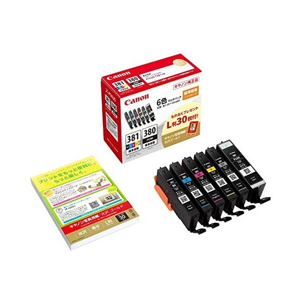 CANON BCI-381+380/6MP [インクタンクマルチパック(BK/C/M/Y/GY)] メーカー直送の通販は 8,850円