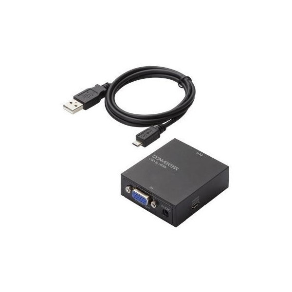 ELECOM AD-HDCV03 アップスキャンコンバーター 3.5φ VGA-HDMI HDMI1.3 メーカー直送