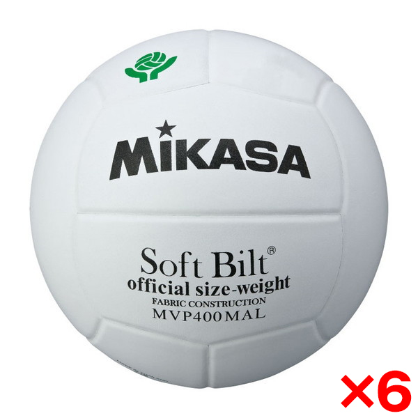 MIKASA MVP400MAL ×6 バレー4号 ママさん試合球 天然皮革 白