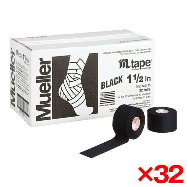 【32個セット】MUELLER ミューラー Mテープチームカラー 38mm ブラック 130824