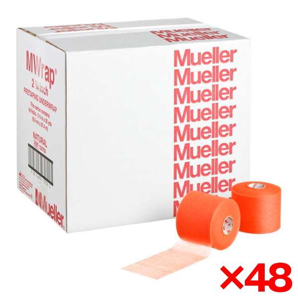 【48個セット】MUELLER ミューラー Mラップカラー 70mm ビッグオレンジ 1ケ 130709