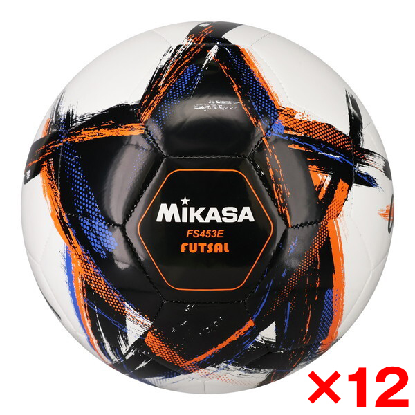 【12個セット】MIKASA FS453E-BK OrgestA フットサルボール レジャー用 4号球 マシン縫い ブラック