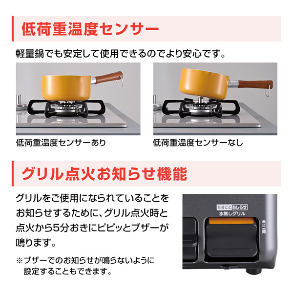 ガスコンロ 都市ガス パロマ 2口 PA-S46B-R-13A 右強火力の通販はau