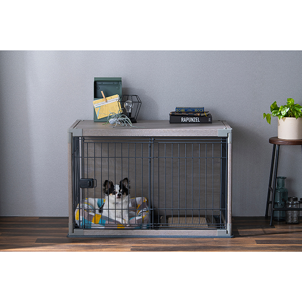 ペットケージ PIWS-960 アイリスオーヤマ インテリアウッディサークル グレー 幅97 犬 猫 サークル ゲージ メーカー直送の通販は