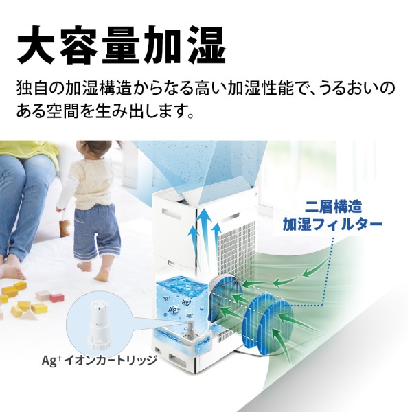 SHARP KI-TX70-W ホワイト系 [加湿空気清浄機 (空清31畳/加湿21畳まで
