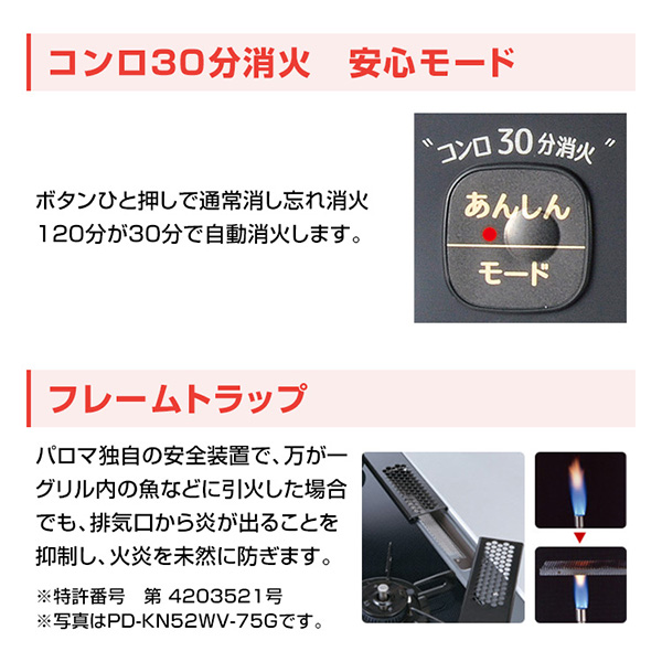 ガスコンロ 都市ガス パロマ 2口 PA-S46B-R-13A 右強火力の通販はau