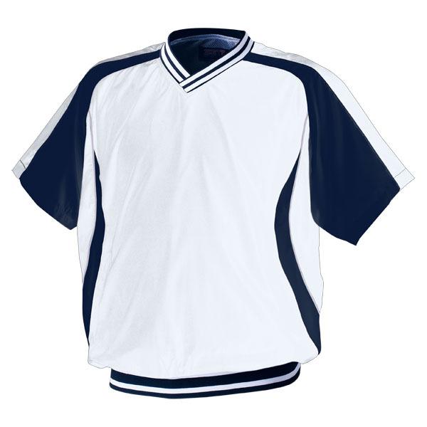 ゼット 野球ウエア 長袖Vネックジャンパー ロイヤルブルー×ホワイト S