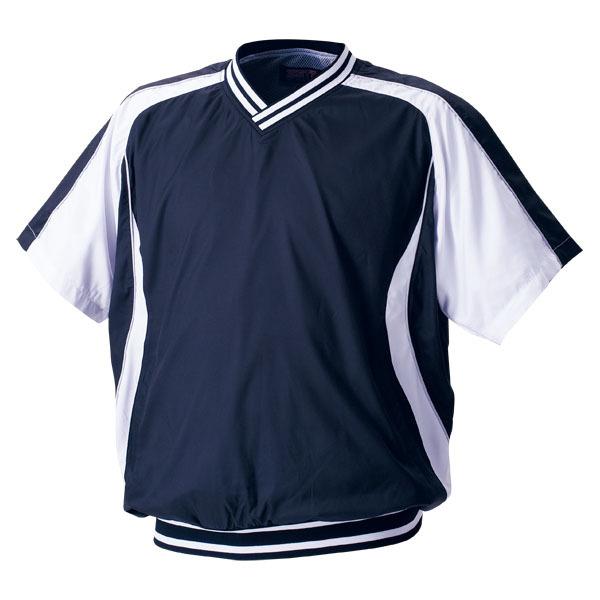 その他 Emi ZETT ゼット 野球ウエア 半袖Vネックジャンパー ネイビー×ホワイト L