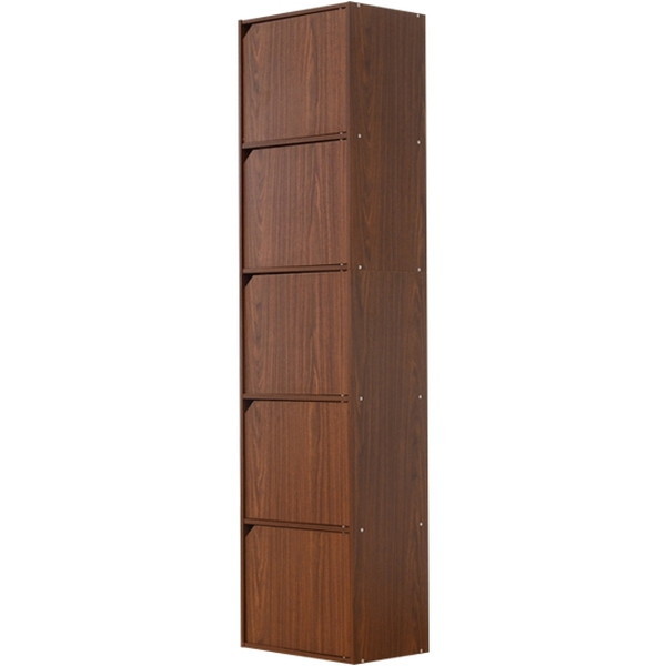 ホームテイスト A4-T5D A4サイズ収納OK!扉付きカラーボックス -5ivox-フィボックス ダークブラウン メーカー直送の通販は 7,726円