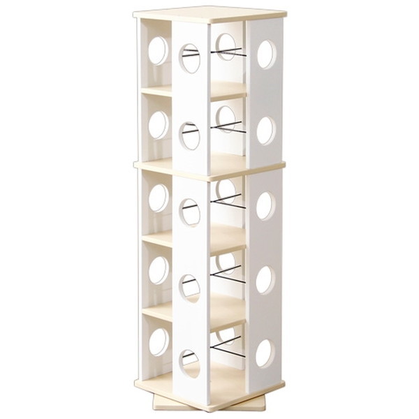 ホームテイスト SWK-5 回転コミックラック（5段タイプ）【SWK-5】 ホワイト メーカー直送の通販は