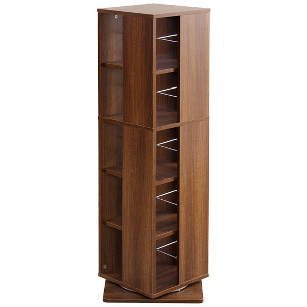 ホームテイスト KBR-5 回転ブックラック5段 Kerbr-ケルブル- ウォールナット メーカー直送