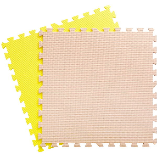 ホームテイスト JMT-32 サイドパーツ付きジョイントマット 32枚セット(大判60cm）【Nobile-ノービレ-】 ベージュ＆イエロー メーカー直送の通販は 8,060円