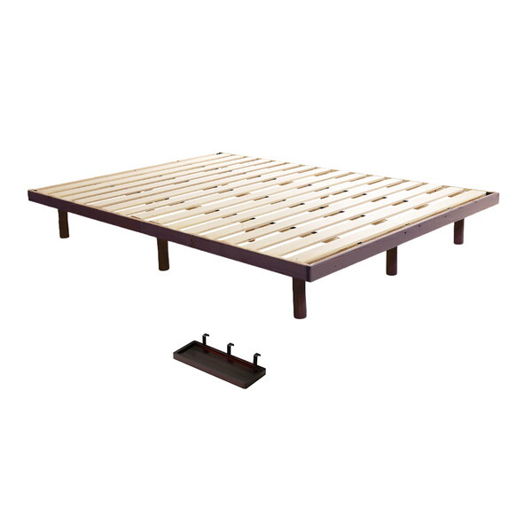 ホームテイスト 【簡易宮セット】パイン材脚付きすのこベッド 【Lilitta-リリッタ-】LPS-TN-01D--BR ブラウン ダブル メーカー直送