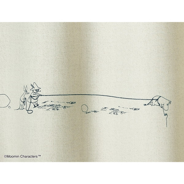 スミノエ ムーミン 遮光カーテン デニムボーダー 100×135cm アイボリー 