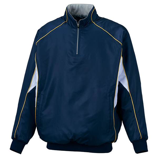 ZETT ゼット 野球ウエア 中綿ハーフジップジャンパー ネイビー×ホワイト O BOV450A 2911
