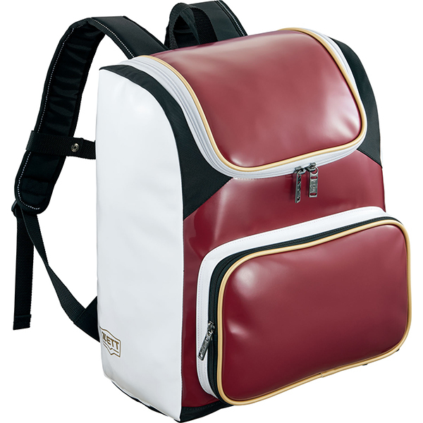 ZETT ゼット 野球バッグ エナメルデイパック エンジ×ホワイト BA481 6811