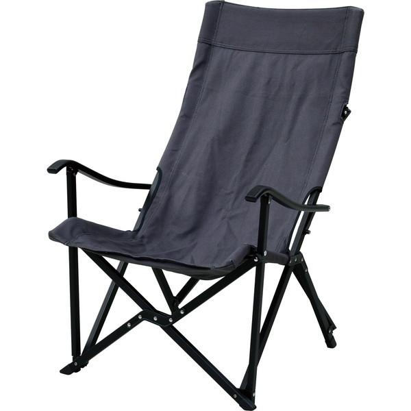 山善 キャンパーズコレクション タフライト 肘つきハイバックコットンチェア TLHC-01C(GY) メーカー直送