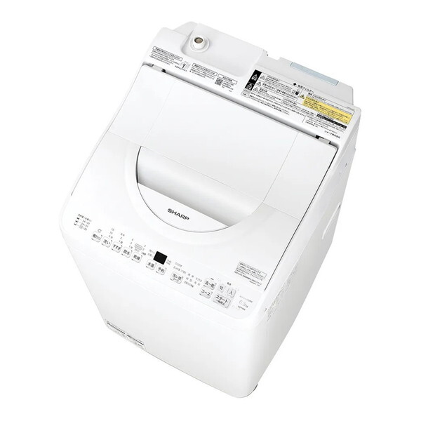 SHARP ES-TX6K-W ホワイト系 穴なし槽 [縦型洗濯乾燥機 (洗濯6.5kg/乾燥3.5kg)]