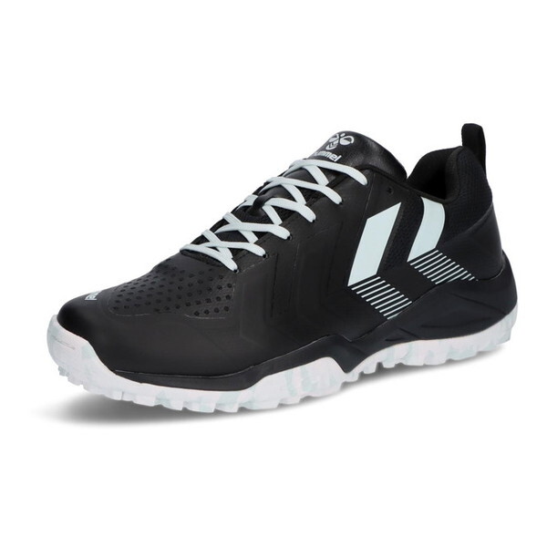 hummel ヒュンメル ハンドボール HAS6019 9067 グランドフライ5 ブラック×ライトブルー 26.5cm [ハンドボールシューズ]