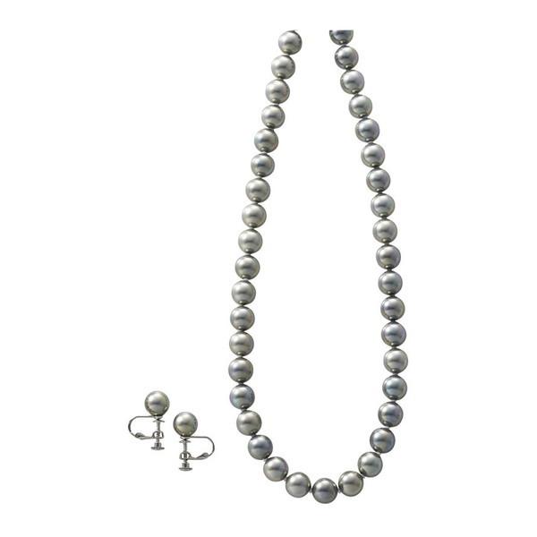 カンサイ 花珠貝パールネックレス&イヤリング グレー 29001Gの通販は